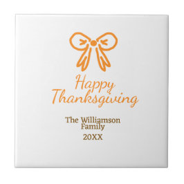 Orangens armbågsretro happy thanksgiving lägg till kakelplatta