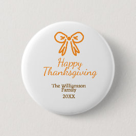 Orangens armbågsretro happy thanksgiving lägg till knapp