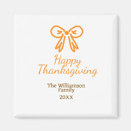 Orangens armbågsretro happy thanksgiving lägg till magnet