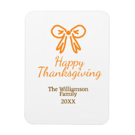 Orangens armbågsretro happy thanksgiving lägg till magnet