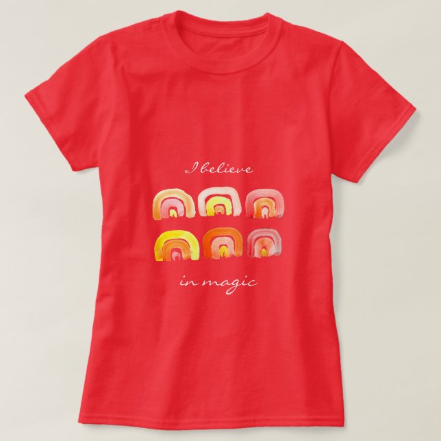 Orangens återinspirationsincitat för regnbåge t shirt (Design framsida)