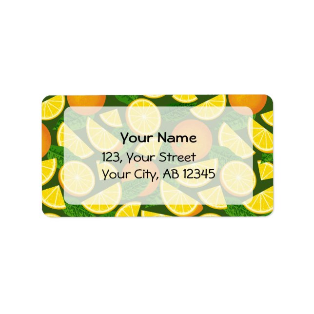 Orangens bakgrund adressetikett (Framsidan)