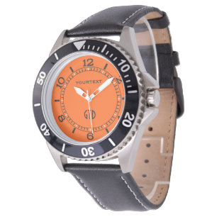 Orangens bakgrund Färg anpassar det här! Armbandsur