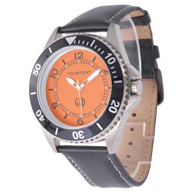 Orangens bakgrund Färg anpassar det här! Armbandsur (Vinklad)
