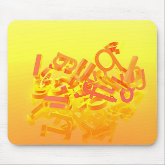 Orangens bakgrund med brev musmatta