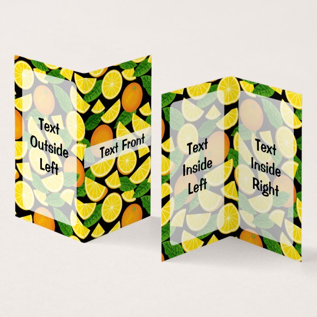 Orangens bakgrund visitkort (In- och utsida)