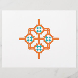 Orangens blå ornament reklamblad