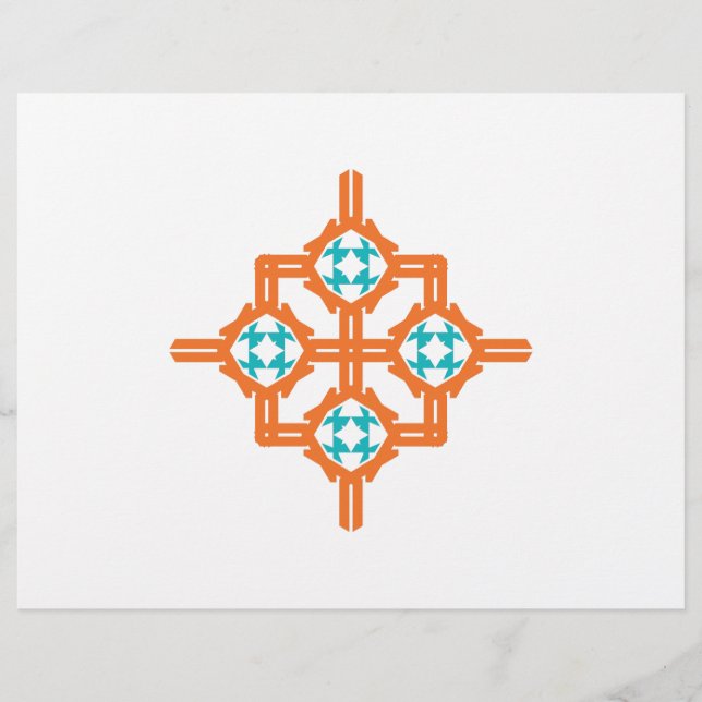 Orangens blå ornament reklamblad (Framsidan)