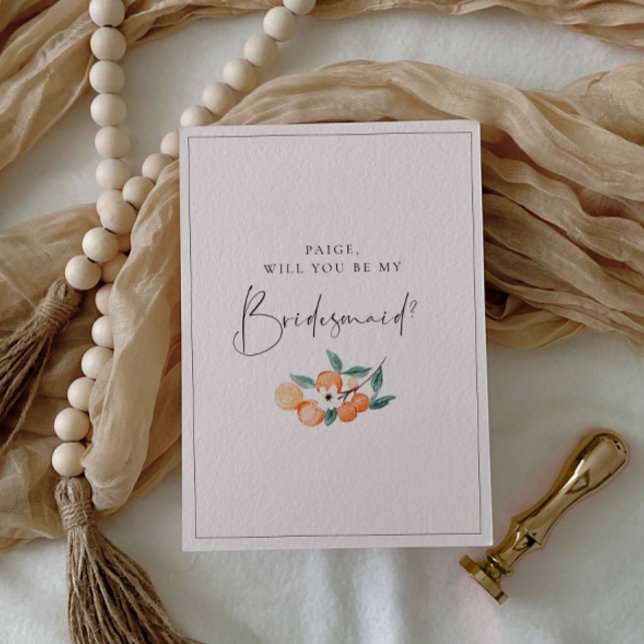 Orangens Blommar Bridesmaid Frieri inbjudningskort (Skapare uppladdad)