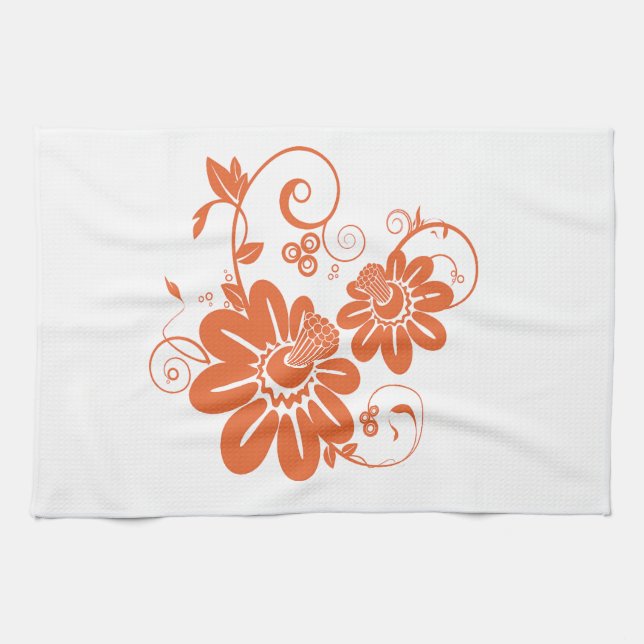 Orangens Blommar Kökshandduk (Horisontell)