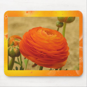 Orangens blommiga musknapp musmatta