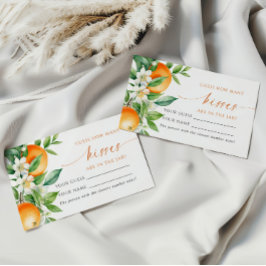 Orangens Blommigt Hur många kisses Shower-spelkort Placeringskort
