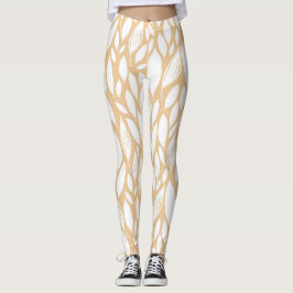 Orangens Blommigt Leggings