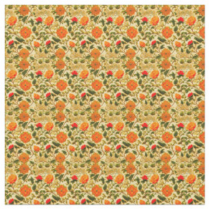 Orangens Blommigt på Gultens bakgrund Tyg