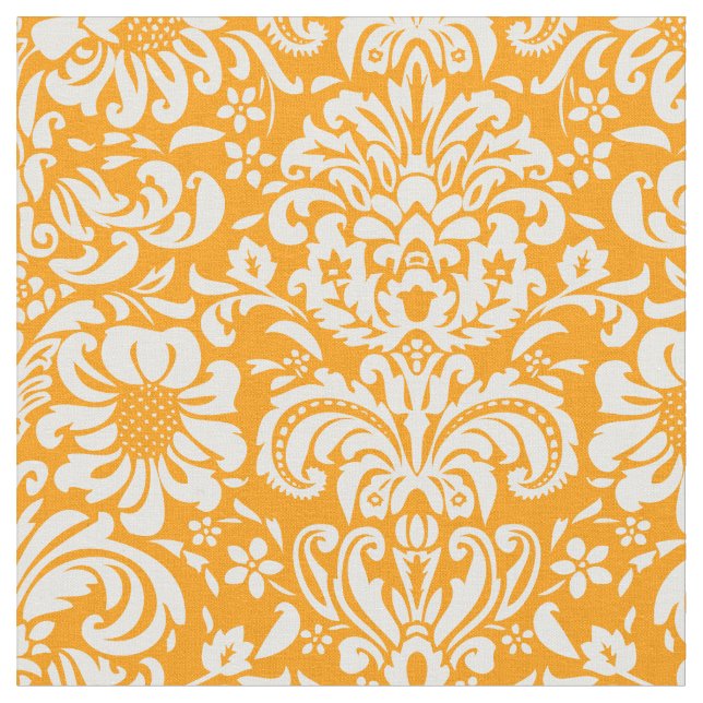 Orangens Blommigt-skada Tyg (Närbild)