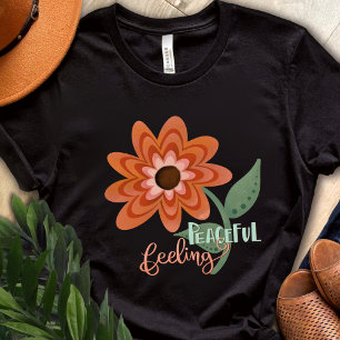 Orangens blomningsinspiritivitet hos cute fredliga t shirt