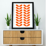 Orangens blomsterbuffert i mitten av århundradet - poster<br><div class="desc">Den moderna poster som finns i mitten av århundradet har orange Plant löv på en stjälk och är en fantastisk utformning som kan tillföra din hemskår.</div>