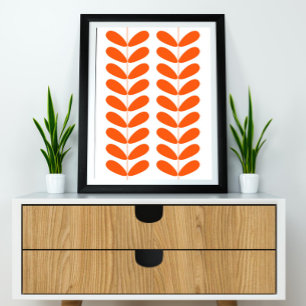 Orangens blomsterbuffert i mitten av århundradet - poster