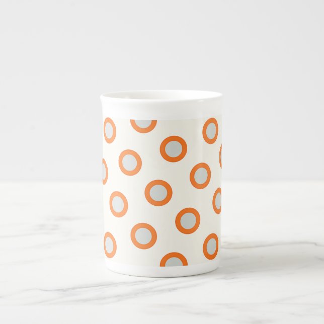 Orangens cirkel - rotationsknapp benporslin mugg (Framsidan)