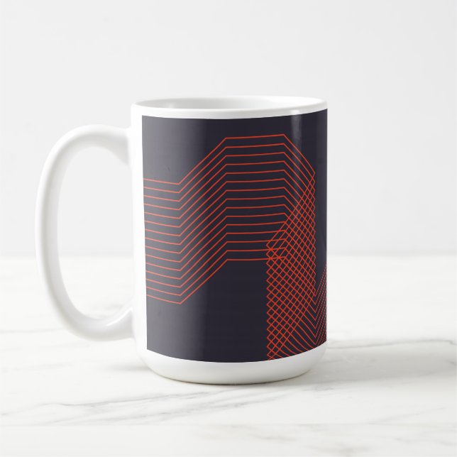 Orangens coola - dekorativ illustration av trendig kaffemugg (Vänster)