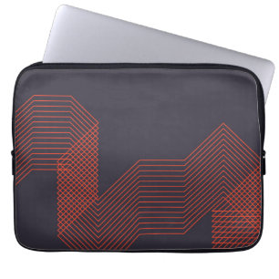 Orangens coola - dekorativ illustration av trendig laptop fodral