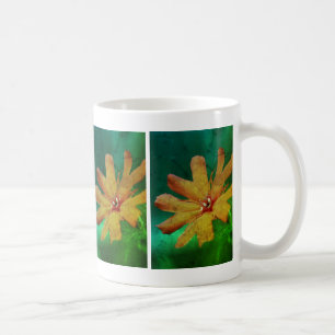 Orangens Daisy Abstrakten Flower är nedtonad Kaffemugg