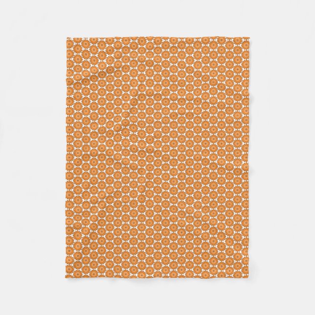 Orangens daisy i 70-talet stil fleecefilt (Framsidan)