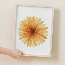 Orangens Daisy Söt blomma Blomsterdamm Poster