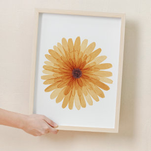 Orangens Daisy Söt blomma Blomsterdamm Poster