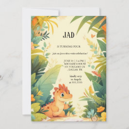 orangens dinosaure-födelsedagsinbjudan inbjudningar