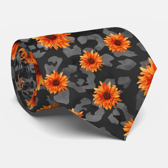 Orangens Döskallar och Solrosseriens design 4 Slips (Rullad)
