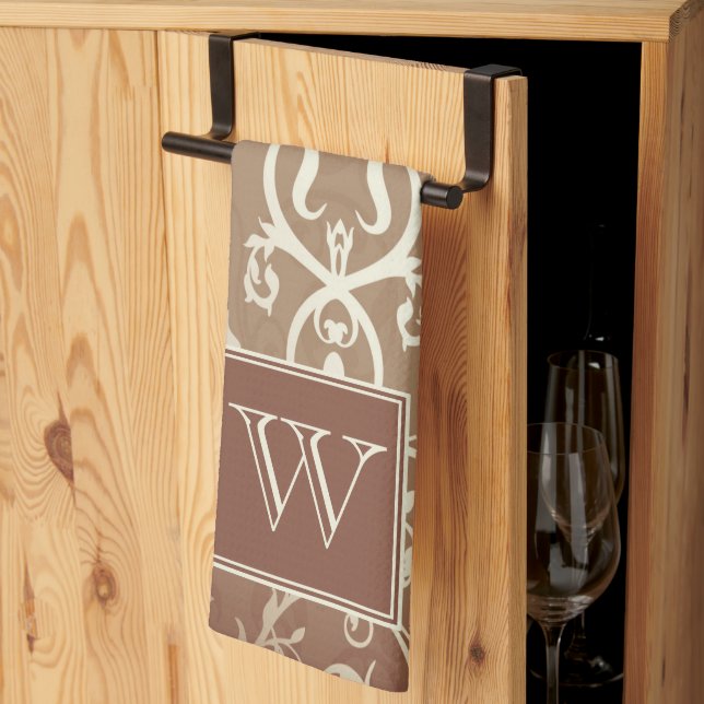 Orangens Elegant Mjuk monogram Towel Kökshandduk (Thirds Fold)