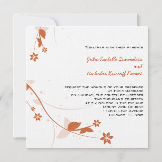 ORANGENS ELEGANT - WEDDING-inbjudan Inbjudningar