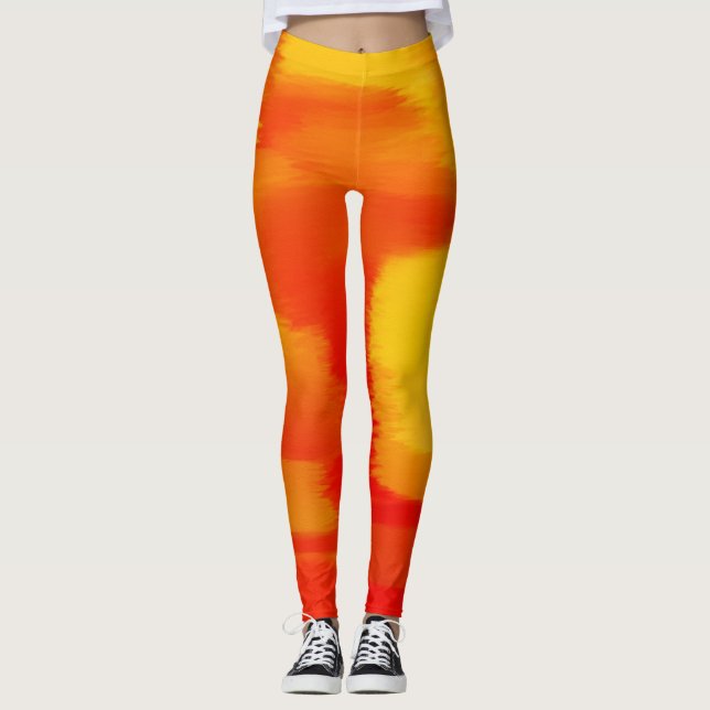 Orangens färgplatta leggings (Framsida)