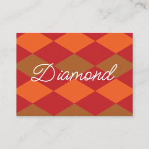 Orangens Grönt Kontrollerad Diamond Mönster Visitkort