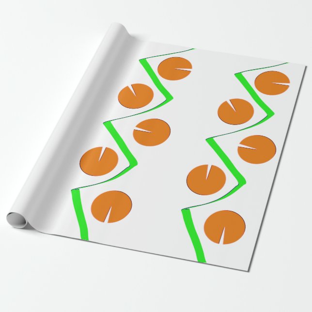 Orangens Grönt Utdrag design jul Presentpapper (Utrullad)