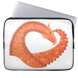 Orangens hjärtinfarkt på vitt laptop sleeve