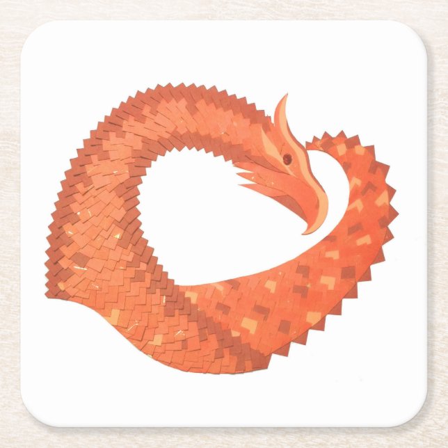 Orangens hjärtinfarkt på vitt underlägg papper kvadrat (Framsidan)