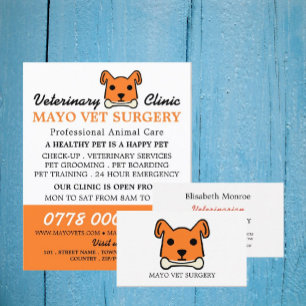 Orangens Hund, veterinär, veterinärtjänst Reklamblad