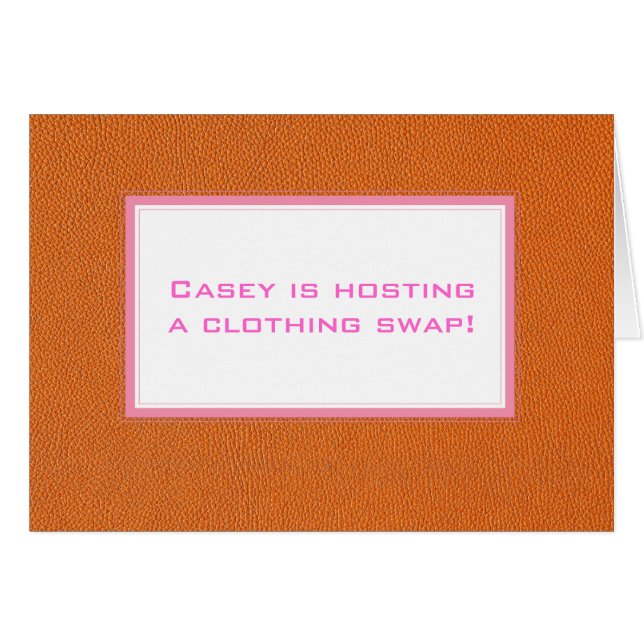 Orangens läderutseende hälsningskort (Framsidan Horizontal)