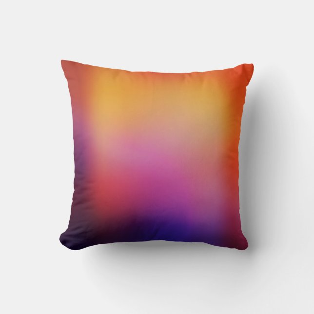 Orangens Lila Rosa och Gult Abstrakt Glow Modern Kudde (Framsida)