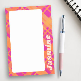 Orangens magenta har anpassat mönster post-it block