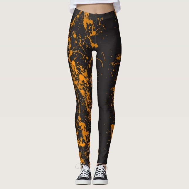 Orangens målarpensel Förgreningar Leggings (Framsida)