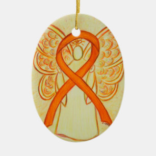Orangens medvetenhet Ribbon Angel Pendant Ornament