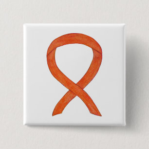 Orangens medvetenhet Ribbon Anpassningsbar Art Sti Knapp