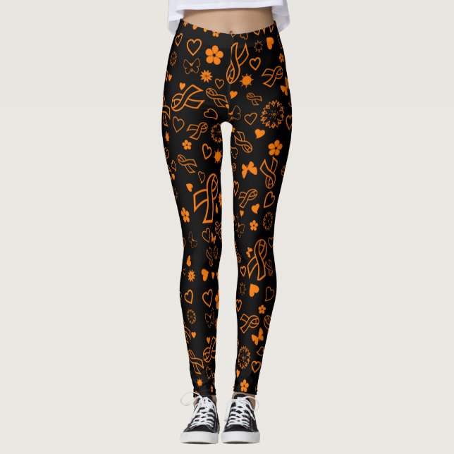 Orangens menyfliksmultiutskrift...RSD/CRPS Leggings (Framsida)