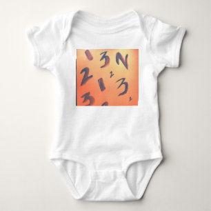 Orangens nummerdesign för baby kostym. t shirt