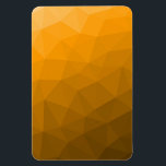 Orangens övertoningsgeometriska nät mönster magnet<br><div class="desc">Orangens övertoningsgeometriska nät mönster. Triangelns geometriska nät med orange av ljusstyrka i mörk,  ombre-övertoning.</div>