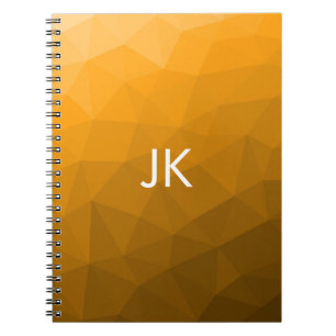 Orangens övertoningsgeometriska nät mönster Monogr Anteckningsbok