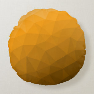 Orangens övertoningsgeometriska nät mönster rund kudde